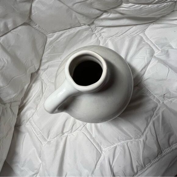 Vintage Stoneware Jug / Pitcher — Fruit Motif Decal, Off-White Ceramic - Picture 4 of 5